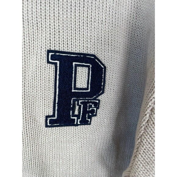 Phat‎ Farm Vintage Logo Letterman Style Mens V Neck Size XL Sweater Stone Wool - Picture 3 of 13